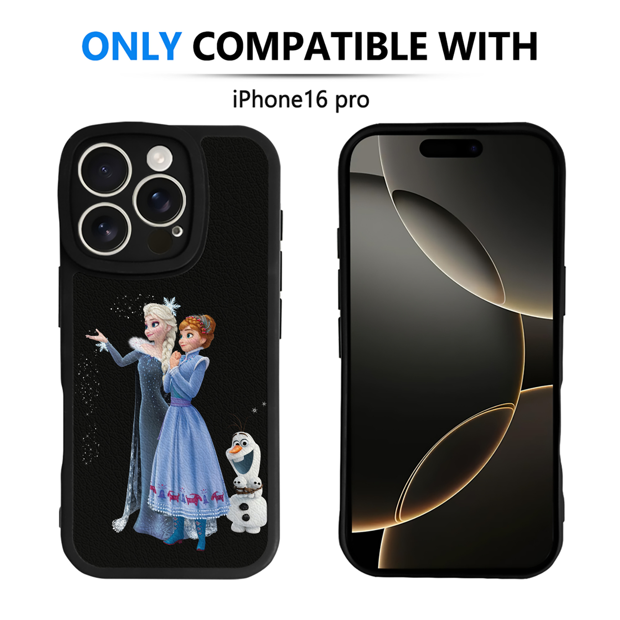 （画像用） アナと雪の女王 アンナ エルサ Frozen Anna Elsa 【iPhone 16シリーズ対応】シリコンスマホケース（レザー調） 材質：シリコン